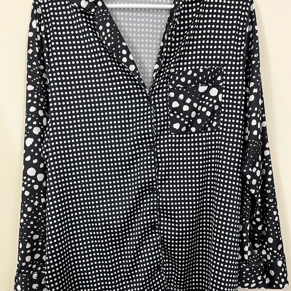 Sam Edelman Black White Multi-size Polka Dot Sleep Shirt - Picture 4 of 7